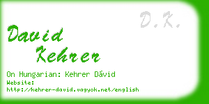 david kehrer business card